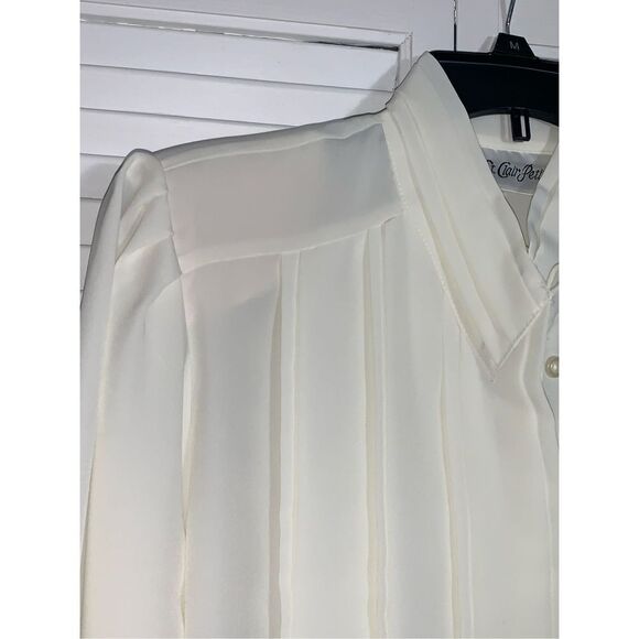 Vintage Chiffon Sheer Secretary Blouse 6P - Picture 7 of 9